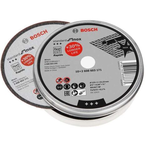 Disco da taglio BOSCH Inox Ø125mm - 10 pezzi - 2608603255