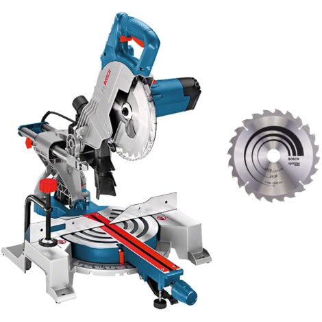 Bosch Professional GCM 80 SJ - Sega a troncatrice e angolare telescopica da 1400 W con lama da 216 mm, avvio morbido, inclusi 2 dischi
