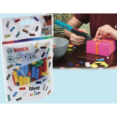 Bosch 2608002005 Mini Sticks 70tlg. (Colle Stick colorata, accessori per colla penna gluey)
