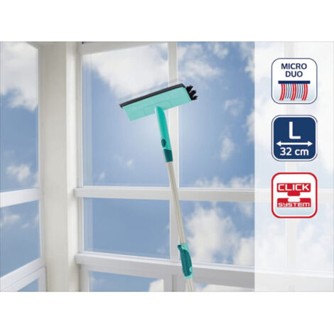 Leifheit Pulizia - Tergivetro Window Slider con spazzola e asta telescopica 110-190 cm 51104