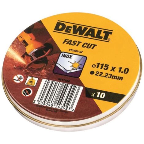 10 dischi piatti dewalt per tagli su acciaio inox - dt3506-qz