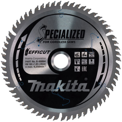 Makita Accessori - Lama per sega circolare per legno, 165x20 mm, 60 denti B-69864
