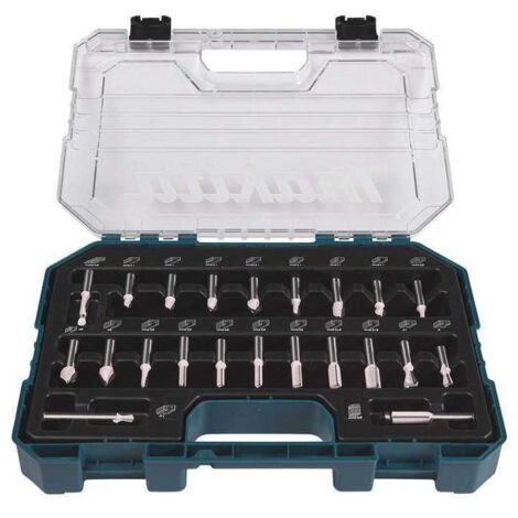 MAKITA D-74784 - Set di 22 frese per legno su gambo Ø 8 mm (1/4)