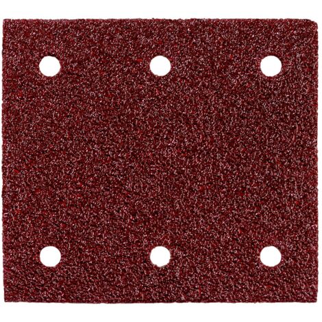 10 FOGLI ABRASIVI AUTOADERENTI 6 FORI 115X103 MM P 100 (1/2)