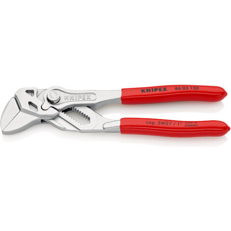 KNIPEX 86 03 150 Pinza chiave pinza e chiave in un unico utensile rivestiti in resina sintetica cromata 150 mm