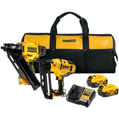 Kit clavadoras a batería DeWalt DCK246P2‑QW XR 18 V: DCN930 + DCN660 con baterías