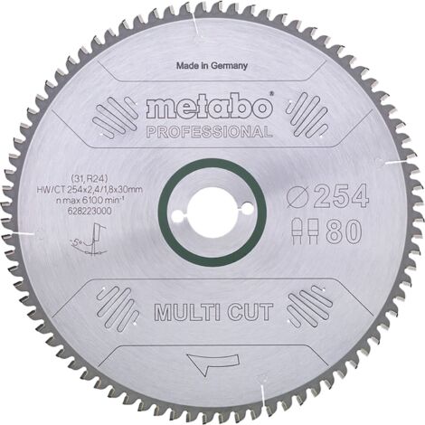 Hoja "Multi Cut" HW/CT 254x30,80FZ/TZ -5° para sierra circular Metabo