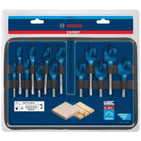BOSCH SETS DE BROCAS FRESADORAS PLANAS EXPERT SELF CUT SPEED UNIDAD DE EMBALAJE 3 unidades UNIDAD DE EMBALAJE 13 unidades