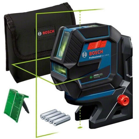 Bosch Professional Nivel Láser GCL 2-50 G (láser verde, interior, soporte RM 10, alcance: hasta 15 m, 4x pilas AA, en caja)