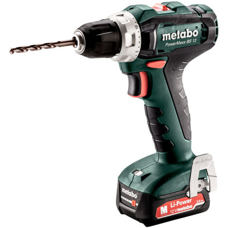 Taladro atornillador PowerMaxx BS 12 de 12 V - 2 x 2,0 Ah Li-Power, SC 30, caja Metabox Metabo (1/4)