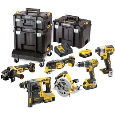 Profi-Paket 6 Maschinen 18V DEWALT + 3 Li-Ion 5Ah Akkus + Ladeger√§t + Tstak-Koffer - DCK685P3T
