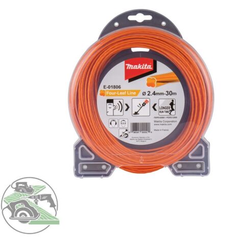 Makita Mähfaden Four-Leaf 2,4mm 30m orange für Akku-Sensen und -Trimmer E-01806