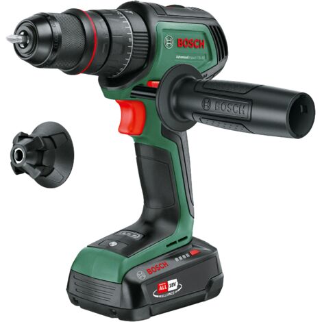 Bosch – Akku-Schlagbohrmaschine 18V – max. Drehmoment 82Nm – 1x Akku 2,5Ah – Bürstenloser Motor – QuickSnap für enge Stellen – Tragekoffer (1/2)