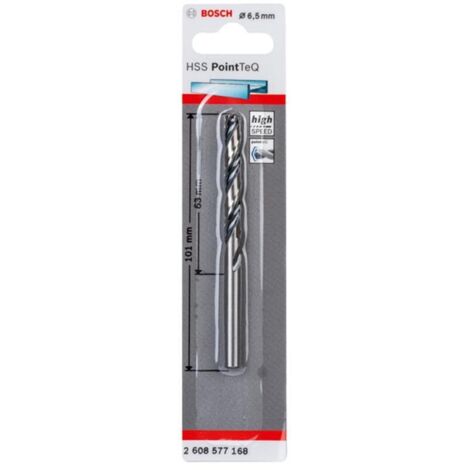 Bosch HSS PointTeQ Metallbohrer DIN338, Ausführung: 6,5mm, 1er VE, 2608577168