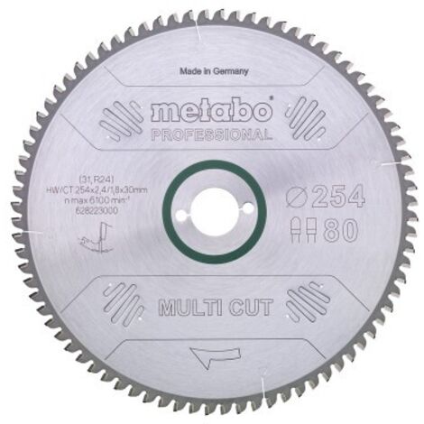 Sägeblatt Metabo multi cut professional 254x30, Z80 FZ/TZ, 5Grad neg.
