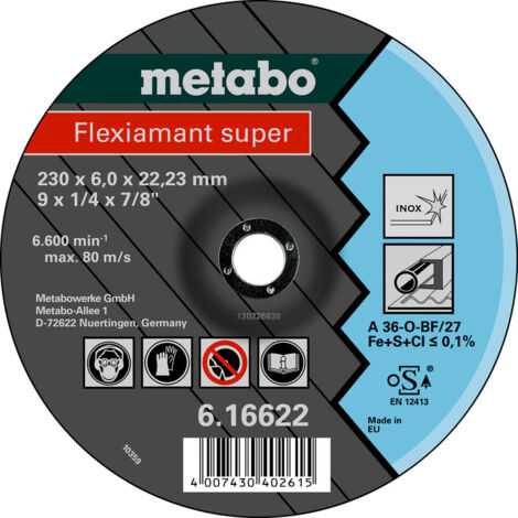 Metabo Flexiamant super 150x6,0x22,23 Inox, Schruppscheibe, gekröpfte Ausführung (1/3)