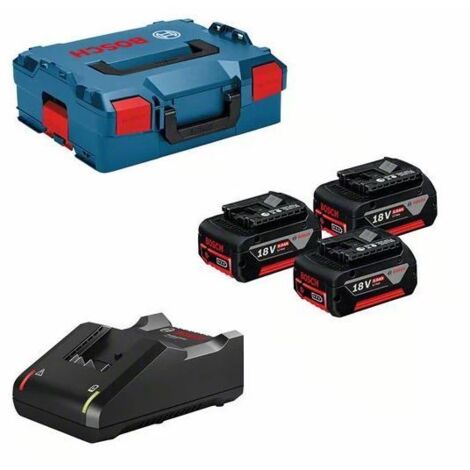Bosch Zubehör - Set 4A Ladegerät und 3x Akku 18 V Li-Ion 5,0 Ah, L-Boxx Koffer 0615990L3T (1/2)