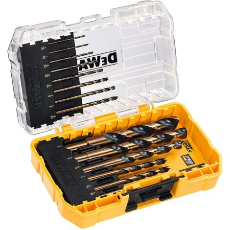 DEWALT DT70727-QZ 14-teiliges HSS-G Schwarz und Gold Metall-Bohrer-Set