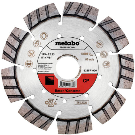 Metabo Diamanttrennscheibe 125x22,23mm, "CP", Beton "professional" (1/5)
