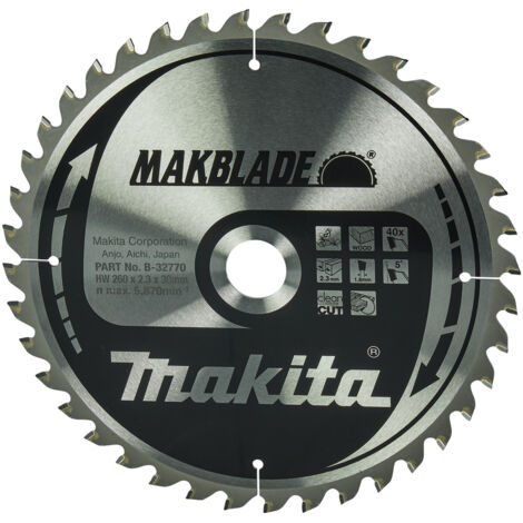 Makita - Sägeblatt Holz, 260x30 mm, 40 Zähne B-32770 (1/2)