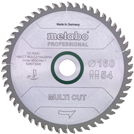 Metabo Sägeblatt "multi cut - professional", 160x2,2/1,4x20, Z54 FZ/TZ 8° (1/5)