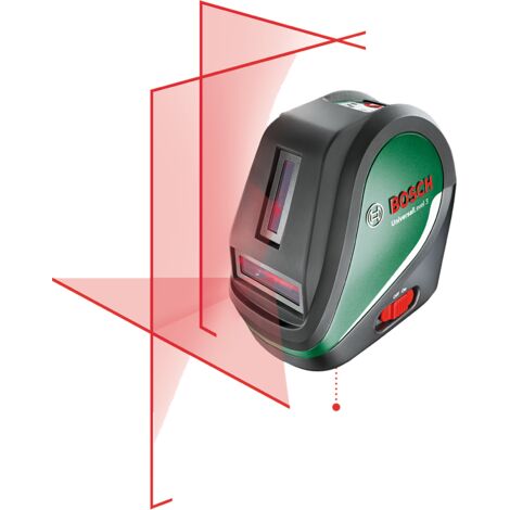 Bosch Kreuzlinienlaser UniversalLevel 3 mit Stativ (Laserkreuz mit zusätzlicher Vertikallinie im 90°-Winkel für ein zusätzliches Laserkreuz an der Decke und unterem Lotpunkt zum genauen Ausrichten, im (1/5)