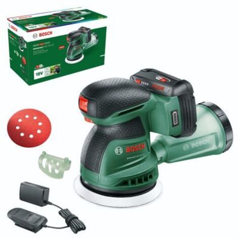 Bosch set de set set de UniversalOrbit 18V-20 (Schleifen auf Holz, lackierten und gestrichenen Oberflächen de mittel bis groß Durchmesser: 125 mm Akku und Ladegerät de 2,0 Ah)