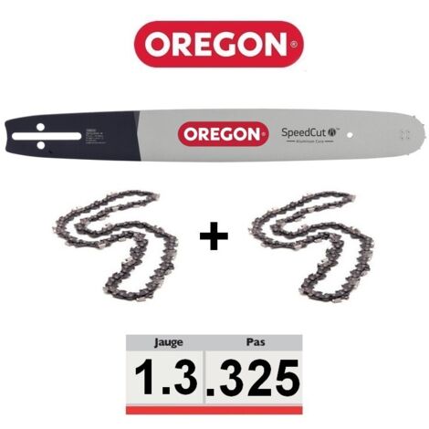 Oregon – Bouchon de bougie NGK avec raccord à vis – Longueur 38 cm – Pas de chaîne .325' – Jauge 1.3 mm – 64 maillons entraîneurs