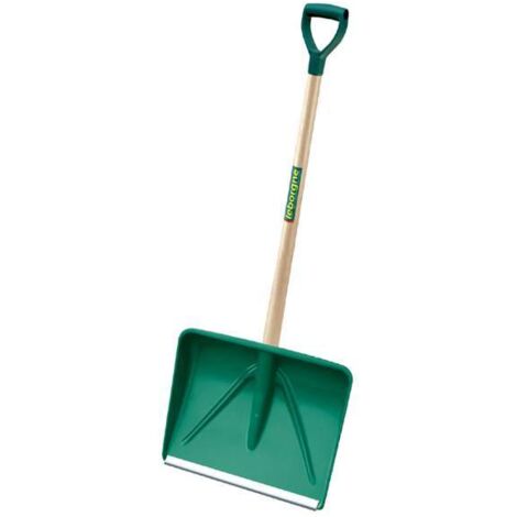 Pelle poussoir polymère avec bord aluminium - Manche bois certifié PEFC - Poignée plastique - LEBORGNE - 34042 (1/2)