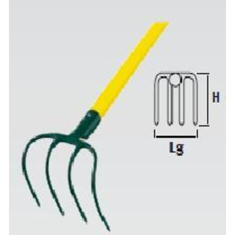 LEBORGNE Croc à fumier douille - 4 dents - manche bois certifié PEFC 100%