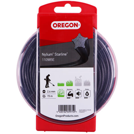 Fil débroussailleuse Etoile Nylium Starline Noir ø3.0mm/15m Oregon 110986E