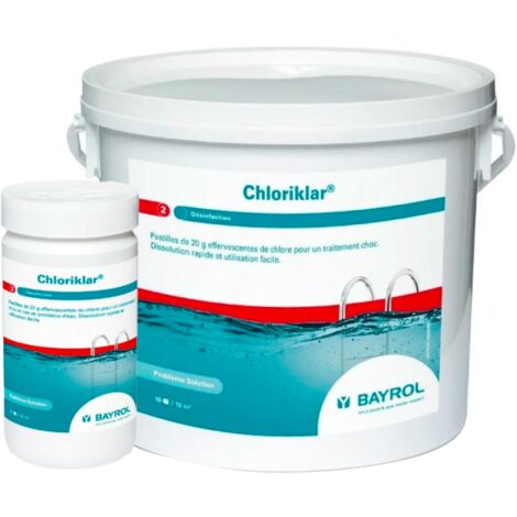 Bayrol – Désinfectant chloré de piscine – Chlore choc effervescent 1 kg – Élimine bactéries et impuretés – Pour traitement choc rapide