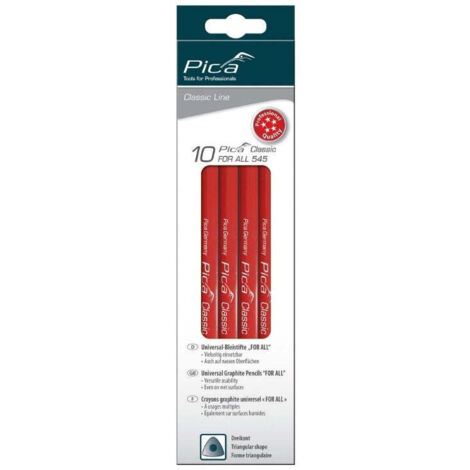 Crayon de menuisier Pica Classic 540 L.30cm 2H non taillé