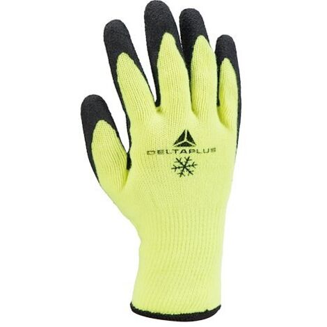 Gants de manutention Delta Plus APOLLON WINTER VV735 taille 10, Thermique, 12 Paires, Jaune fluorescent-noir ( Prix pour Paquet de 12 Paires )