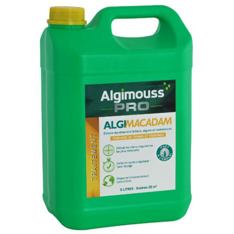 Algimacadam 5l – Antimousse pour toit, mur et sol – Élimine micro-organismes – Application facile sans rinçage – Algimouss
