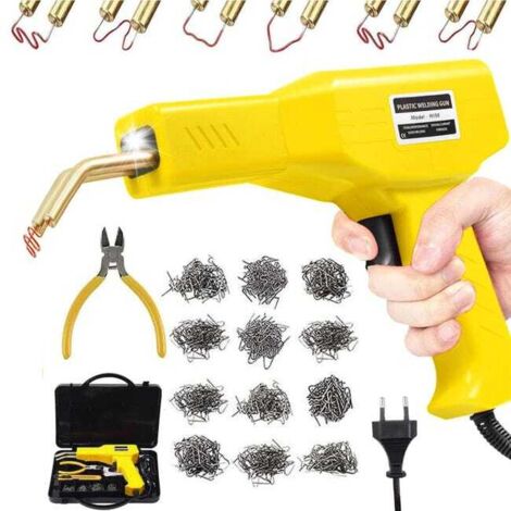 Machine à souder le plastique, pistolet de soudage de réparation avec agrafeuse thermique de 200 pièces, kit de réparation de pare-chocs de voiture (1/5)