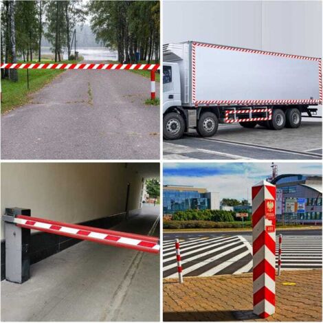 Bande Réfléchissante Autocollante Rouge Et Blanc 25m X 5cm - Ruban Adhésif Haute Intensité Pour Véhicules