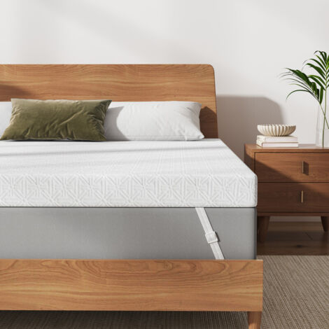 Surmatelas 120 x 200 cm H2/H3, surmatelas en gel avec housse amovible et lavable, 120 x 200 cm, surmatelas en mousse de gel pour sommier et canapé-lit, certifié CertiPUR-US, 10 cm