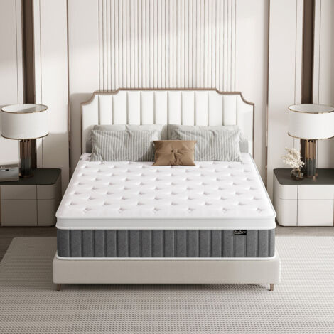 Matelas 160 × 200 cm --26 cm d'épaisseur - Matelas à ressorts - 7 zones de confort - avec couche de mousse à mémoire de forme - 101 nuits d'essai - 160×200×26cm