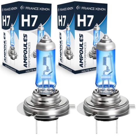 2 x Ampoules H7 55W 12V SUPER WHITE - FRANCE-XENON- Ampoules de rechange halogène PX26d
