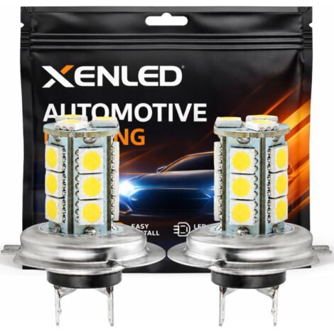 2 x Ampoules H7 LED SMD 18 LED Blanc - 12V - Lampe de voiture (1/5)