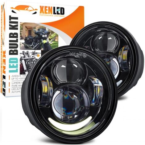 Paire Optiques Full LED Harley Davidson FAT BOB FXDF - XENLED - 45W - 1770Lms RMS - 4.65