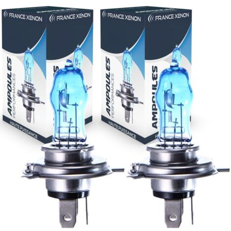 2 x Ampoules H4 60/55W 6000K HOD Xtrem - FRANCE-XENON - 12V - P43t-38 - lampes de rechange halogène