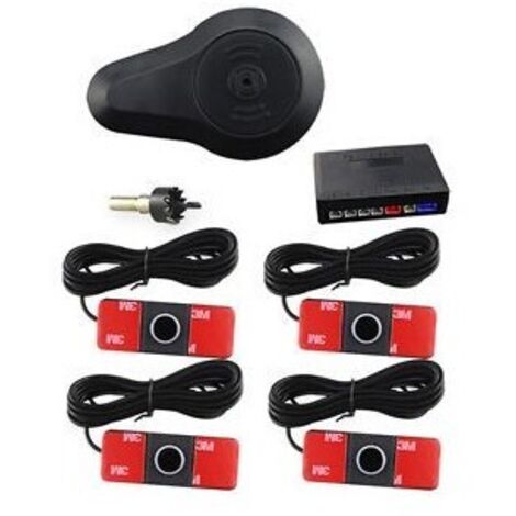 Système d'aide au stationnement capteur de recul encastré 4 capteurs noir - buzzer sonore parking (1/2)