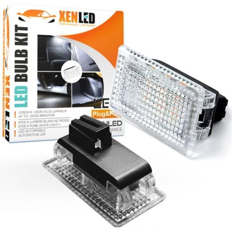 Pack 2 éclairages LED coffre / habitacle TESLA - BLANC PUR Haute Puissance