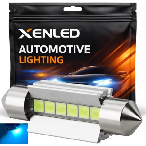 1 x AMPOULE C7W T10.5x38 39mm 6 LED Bleu Glacial Super Canbus 173Lms XENLED - PALLADIUM (1/5)
