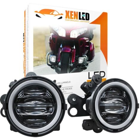Kit feux additionnels LED + Halo2 - Honda GL 1800 Goldwing 2012-2017 - 6500K - 54W - Homologué - NOIR