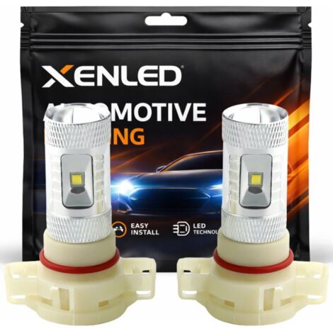 2 x Ampoules 6 LED CREE 30W - PS19W 12V - Feux de jour puissant - Blanc (1/5)