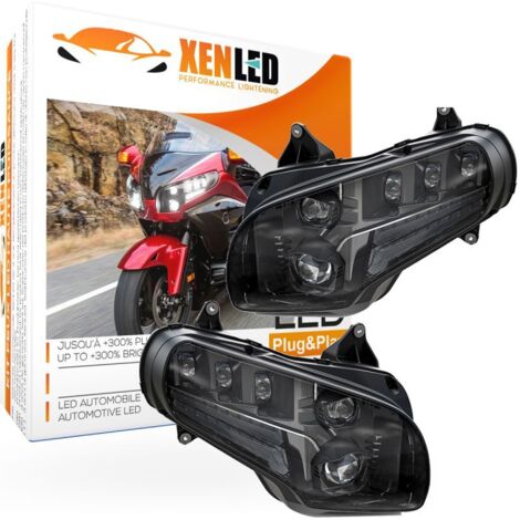 Phares à LED Honda Goldwing GL1800 - 2001 à 2017 Homologué étanche canbus 75W Réel - XENLED - 7900Lms Plug&Play