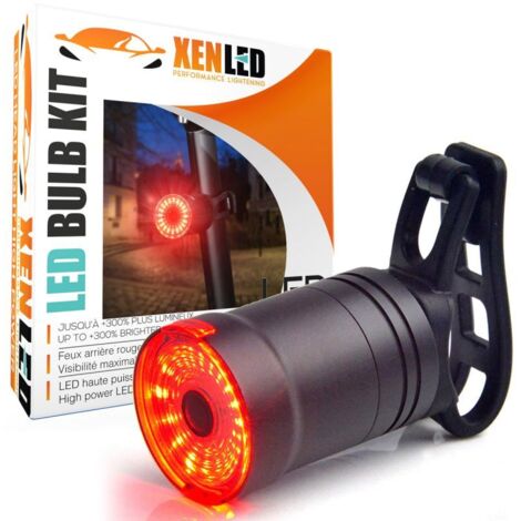 Feu Arrière LED Vélo, Intelligent, Détection de freinage automatique, étanche, USB - Fixation Strip. (1/5)